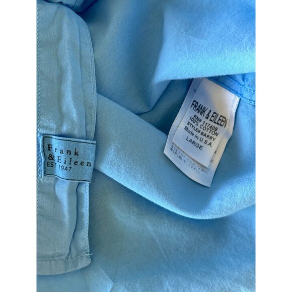 Frank & Eileen Shirt Womens Large Blue Barry Button‎ Up Open Top Blouse Casual - Picture 8 of 8